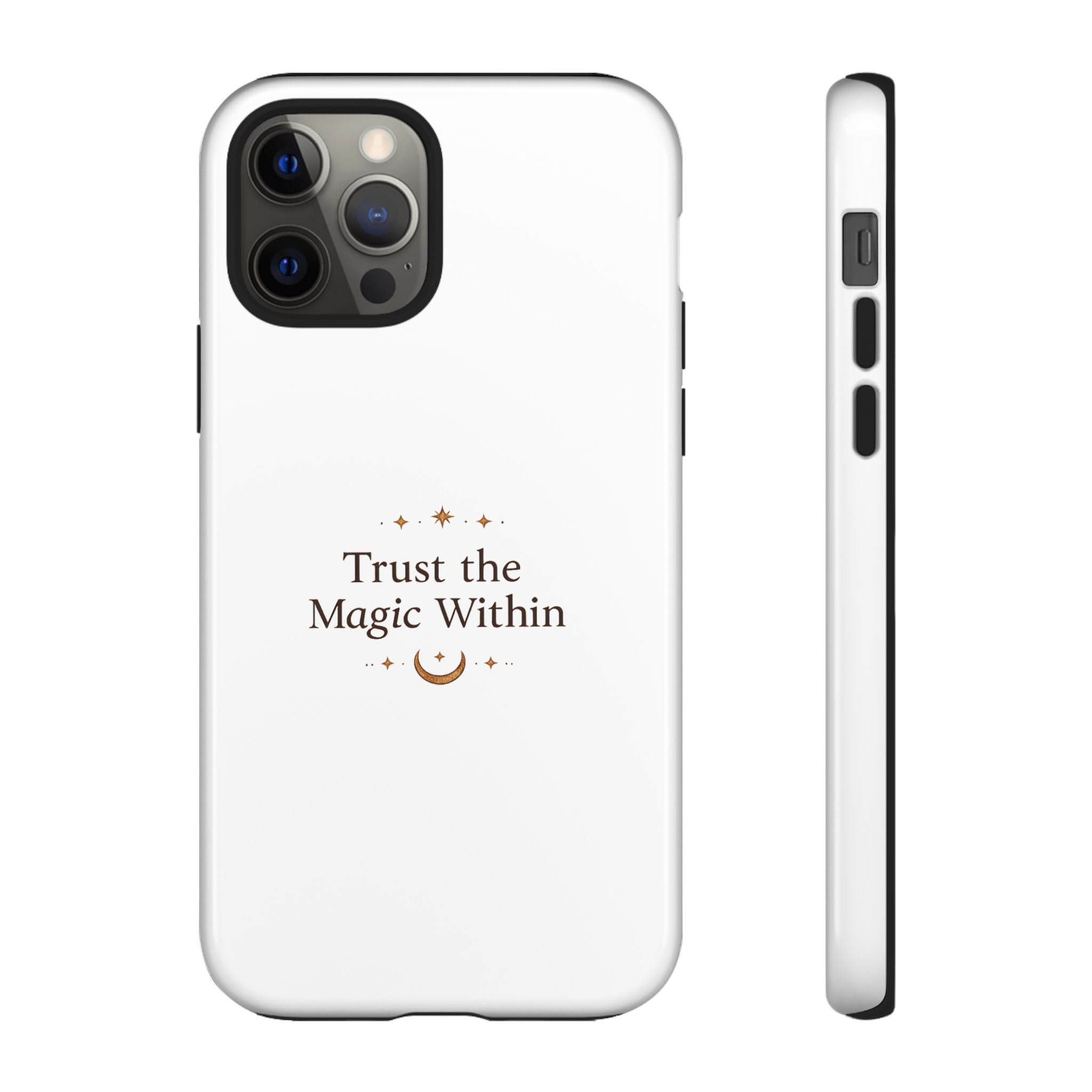 Trust the Magic Within phone case | inspirational moon stars design