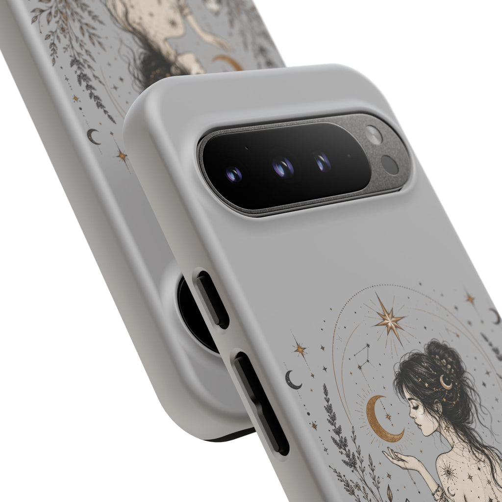 Celestial Witch Illustration Phone Case | Moon Magic, Crystals, Botanical