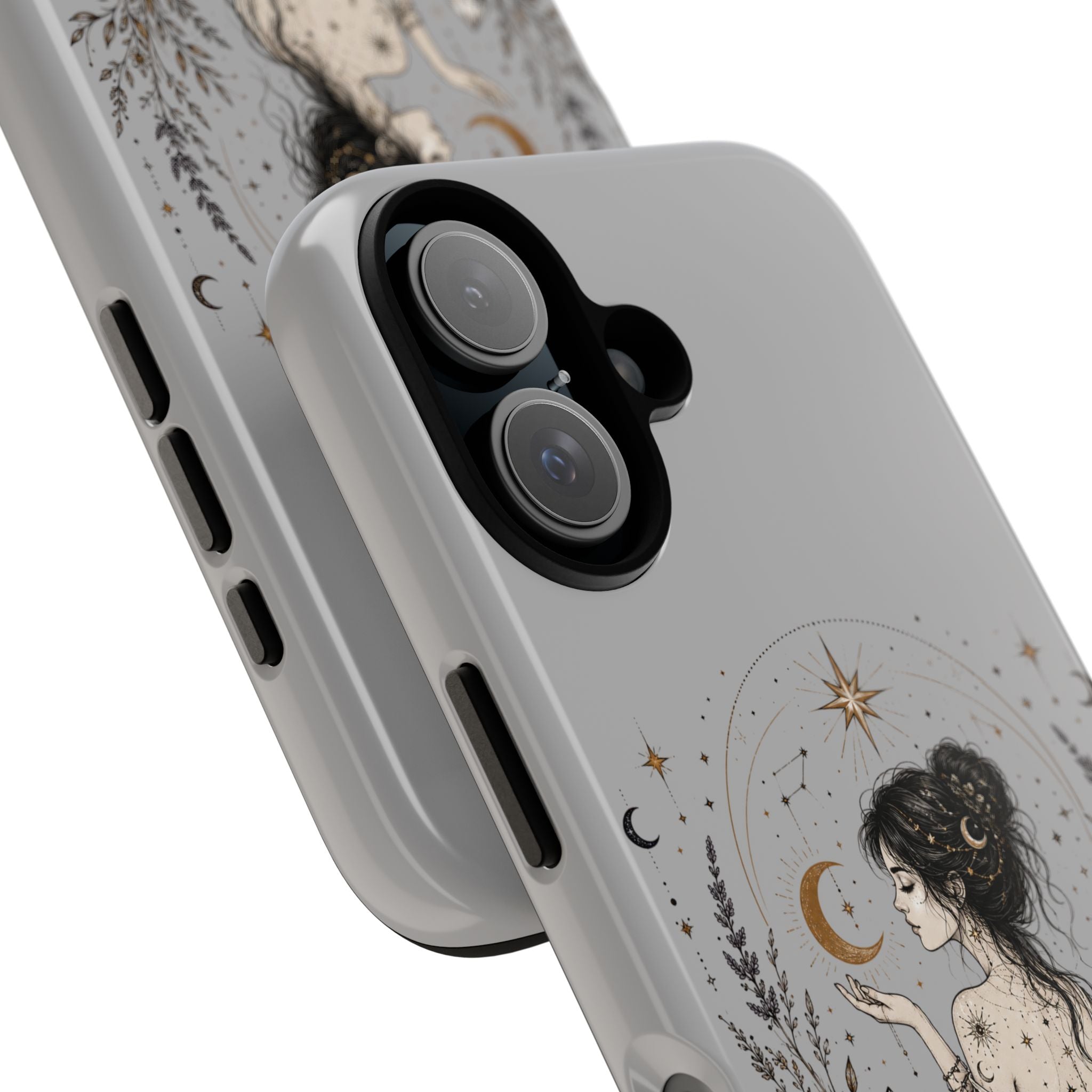 Celestial Witch Illustration Phone Case | Moon Magic, Crystals, Botanical
