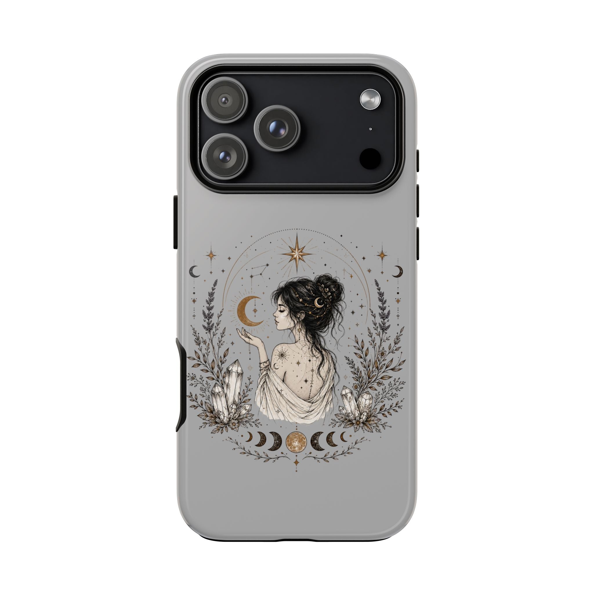 Celestial Witch Illustration Phone Case | Moon Magic, Crystals, Botanical