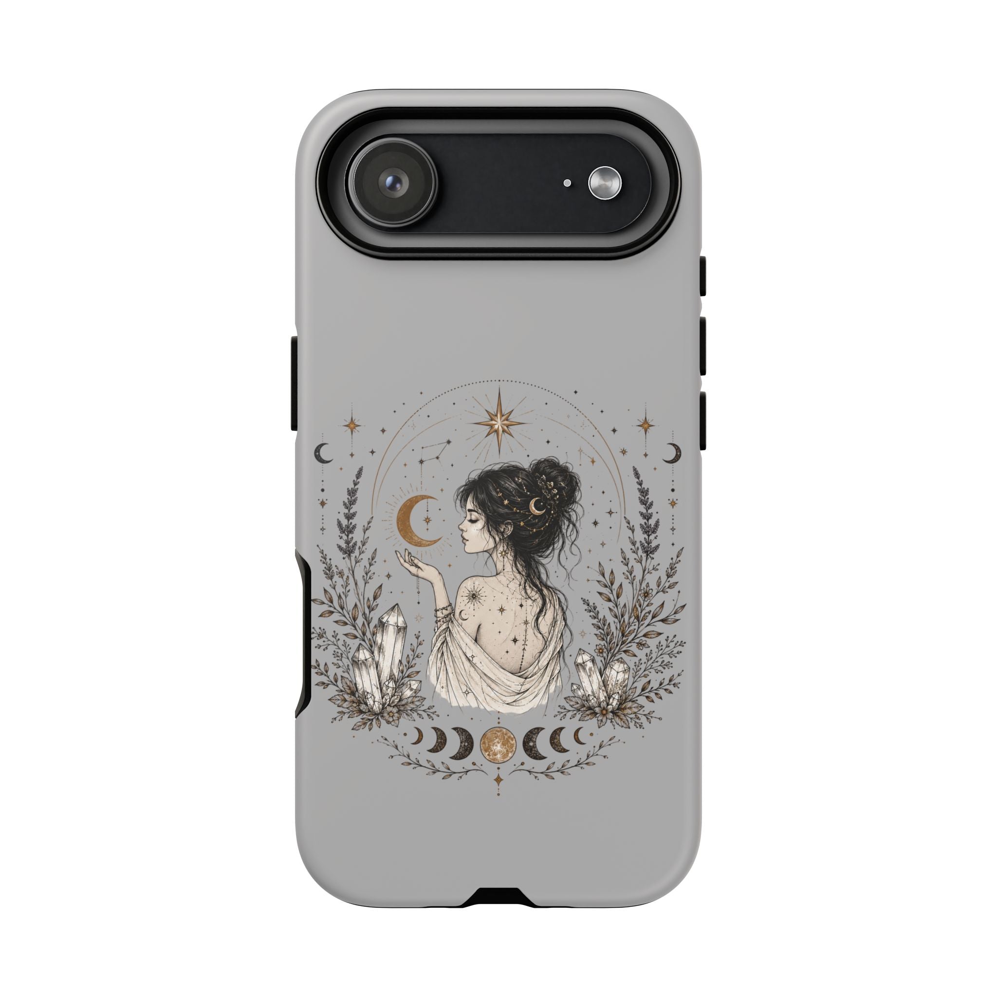 Celestial Witch Illustration Phone Case | Moon Magic, Crystals, Botanical