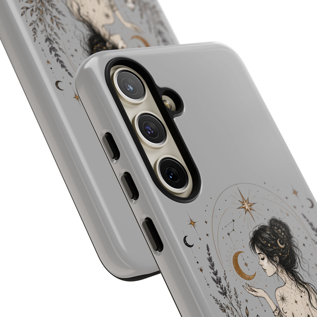 Celestial Witch Illustration Phone Case | Moon Magic, Crystals, Botanical