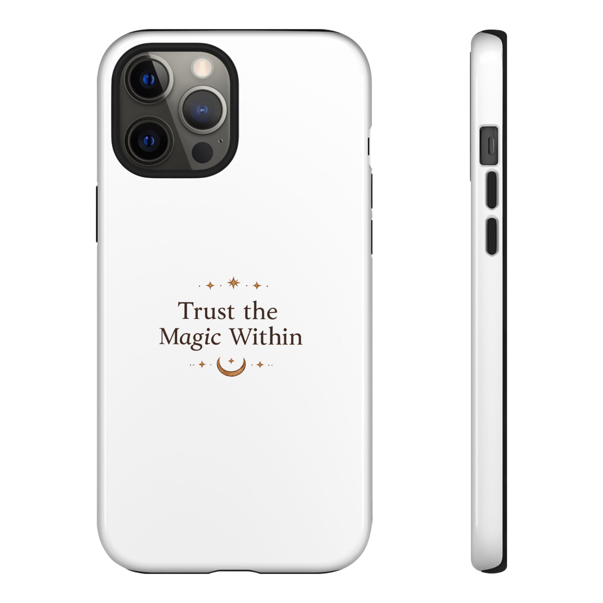 Trust the Magic Within phone case | inspirational moon stars design
