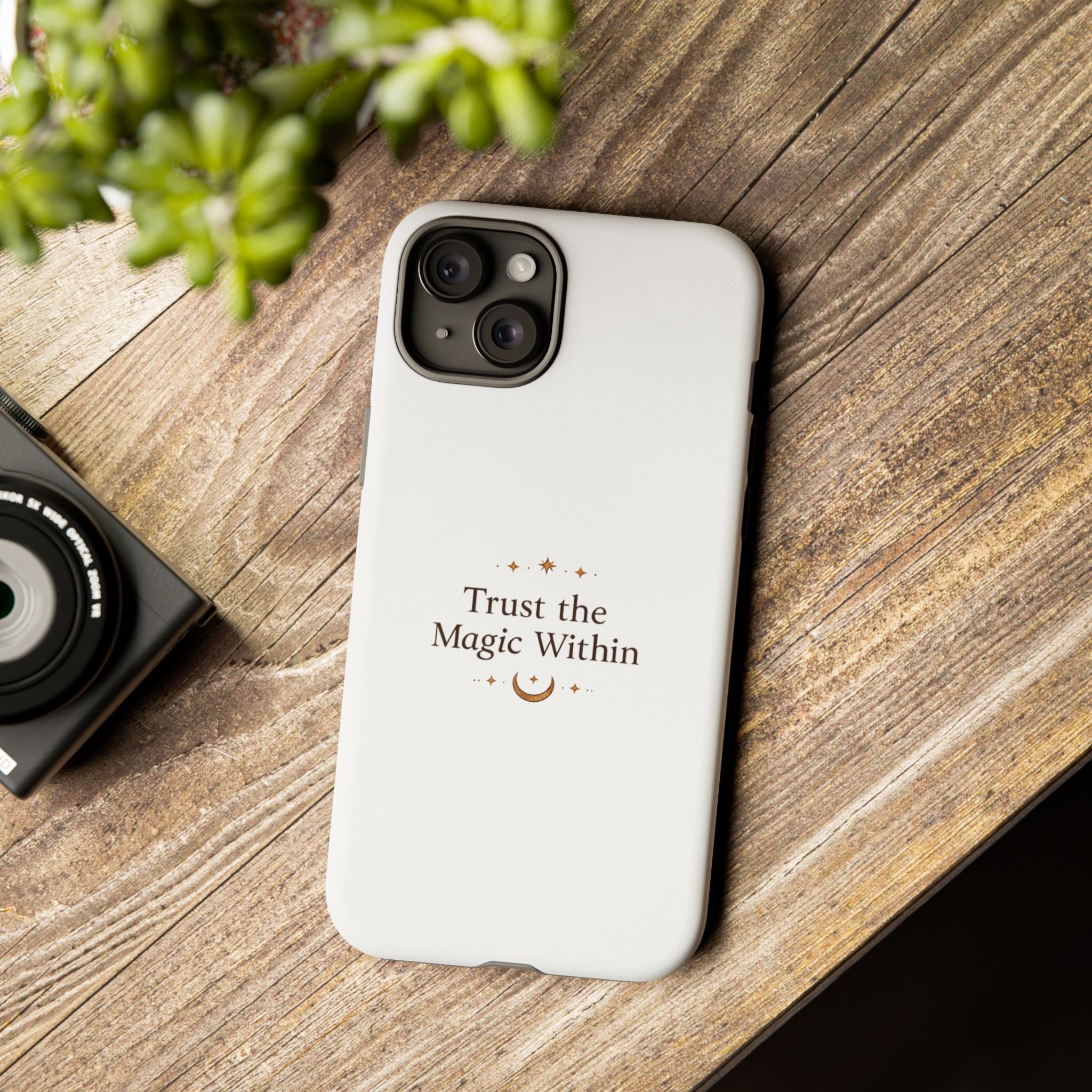 Trust the Magic Within phone case | inspirational moon stars design