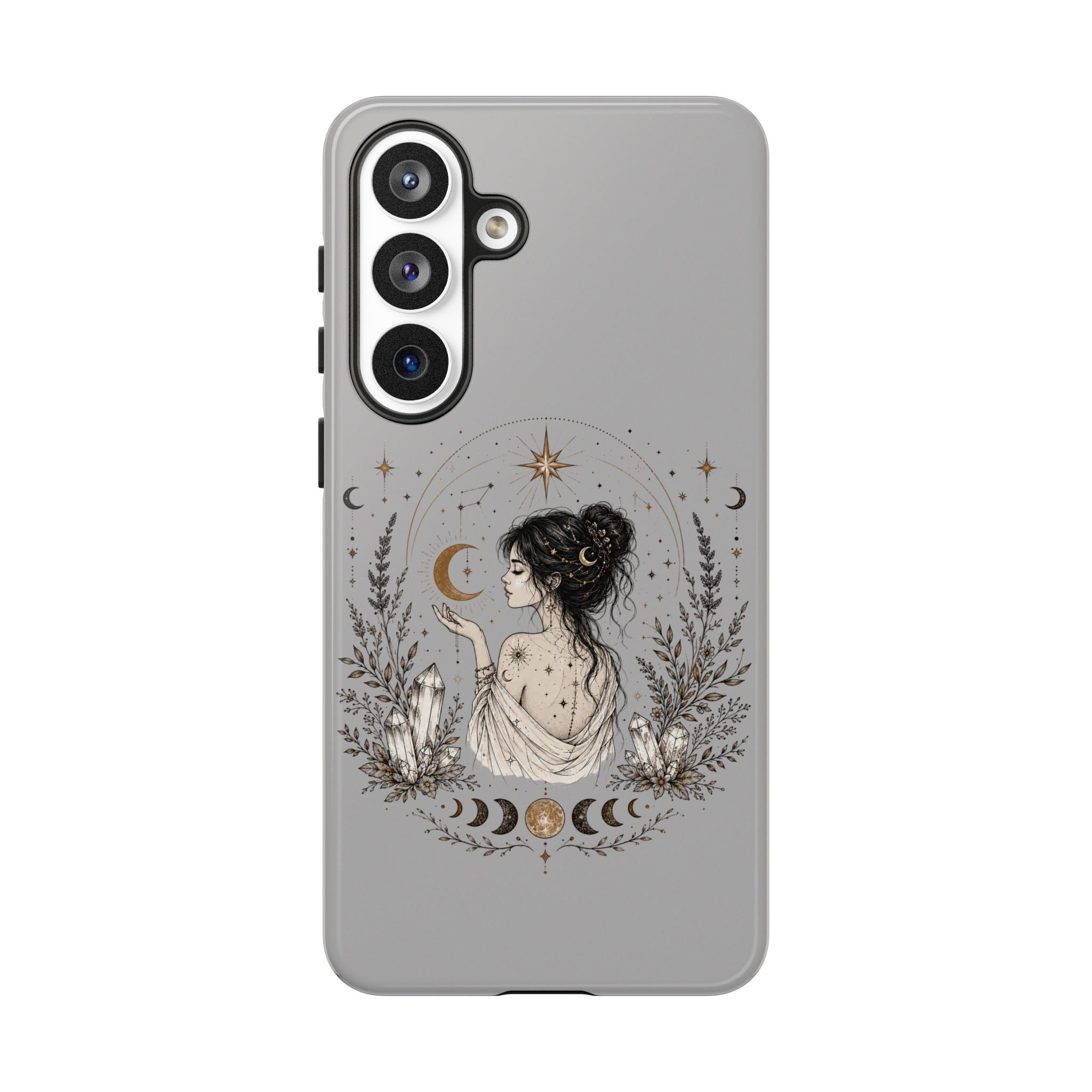 Celestial Witch Illustration Phone Case | Moon Magic, Crystals, Botanical