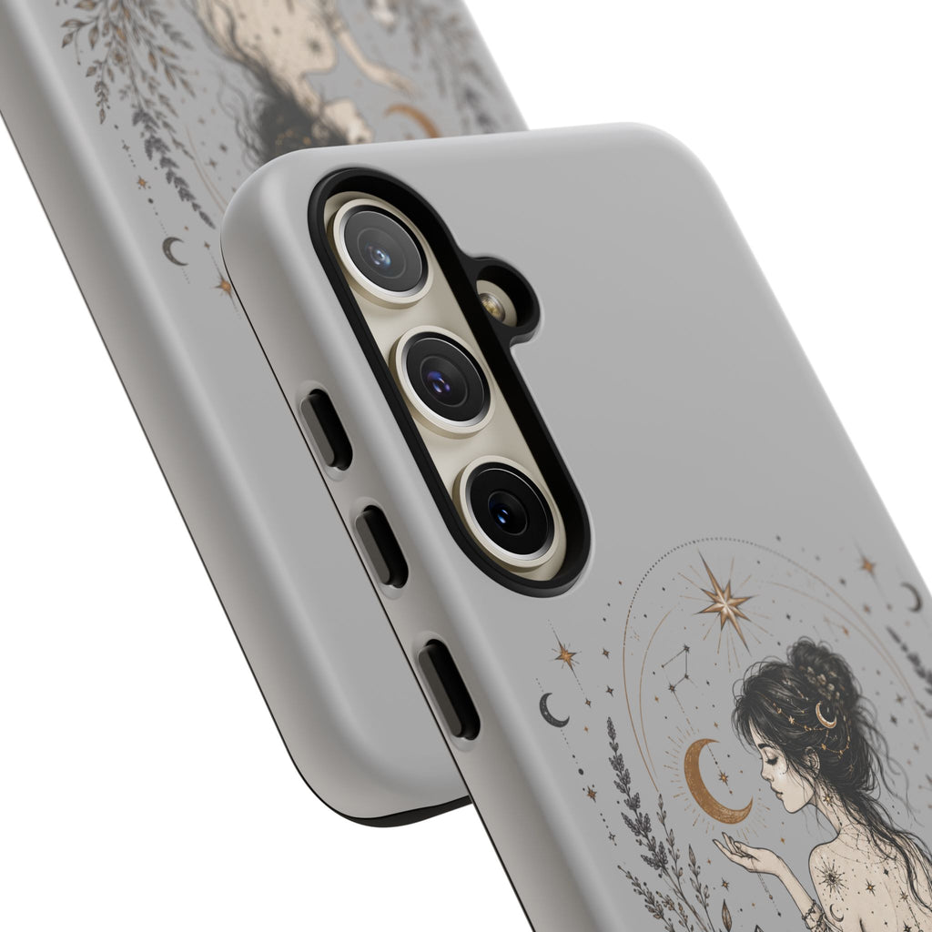 Celestial Witch Illustration Phone Case | Moon Magic, Crystals, Botanical