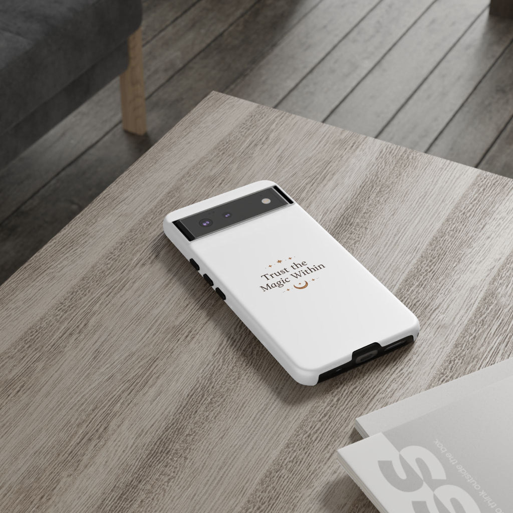 Trust the Magic Within phone case | inspirational moon stars design