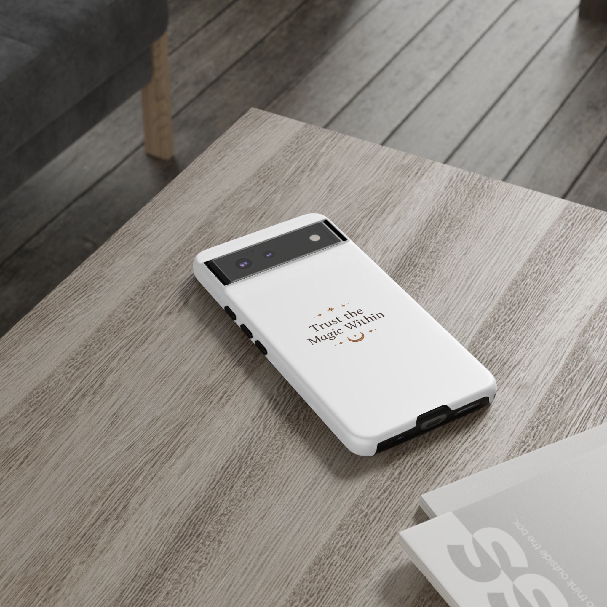 Trust the Magic Within phone case | inspirational moon stars design