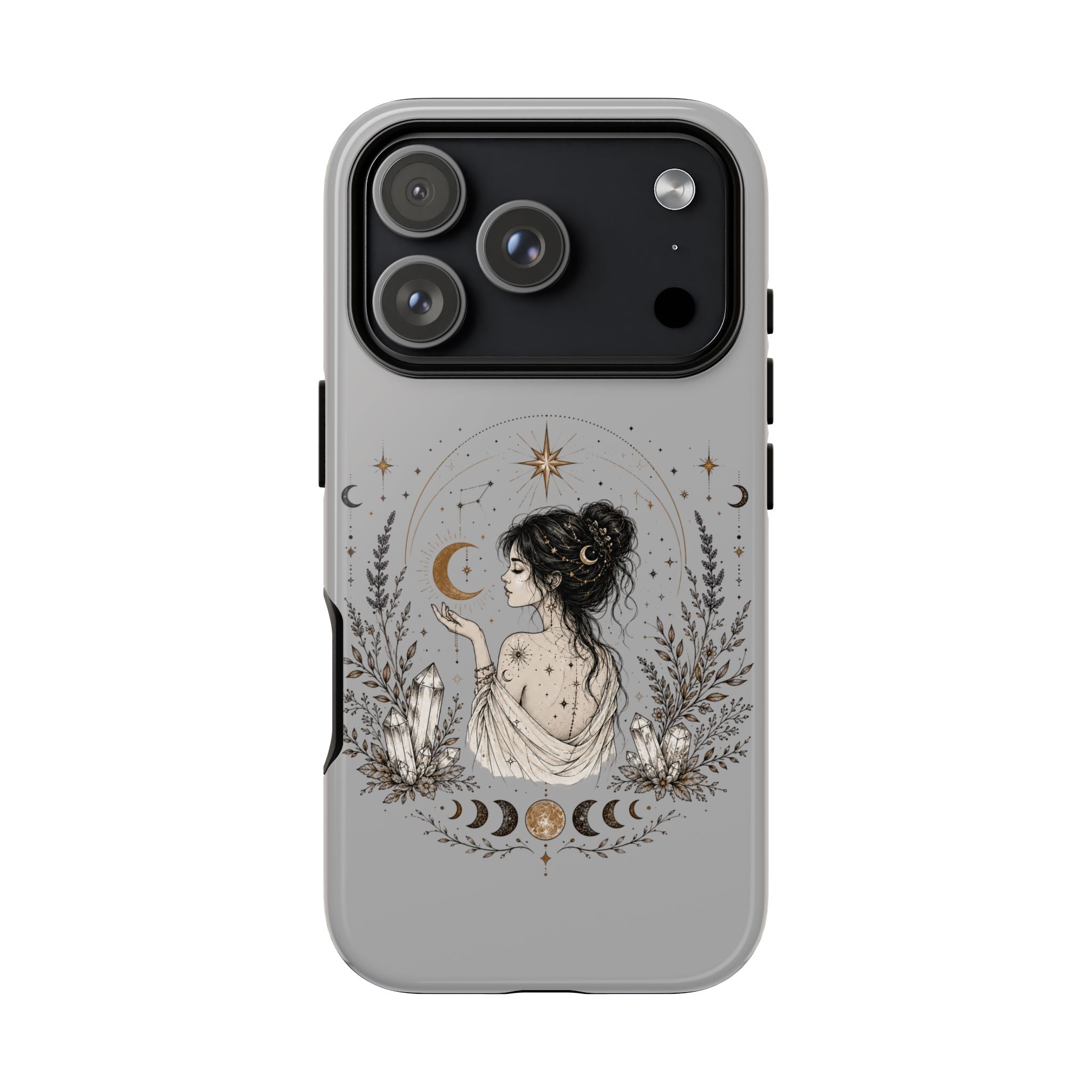 Celestial Witch Illustration Phone Case | Moon Magic, Crystals, Botanical