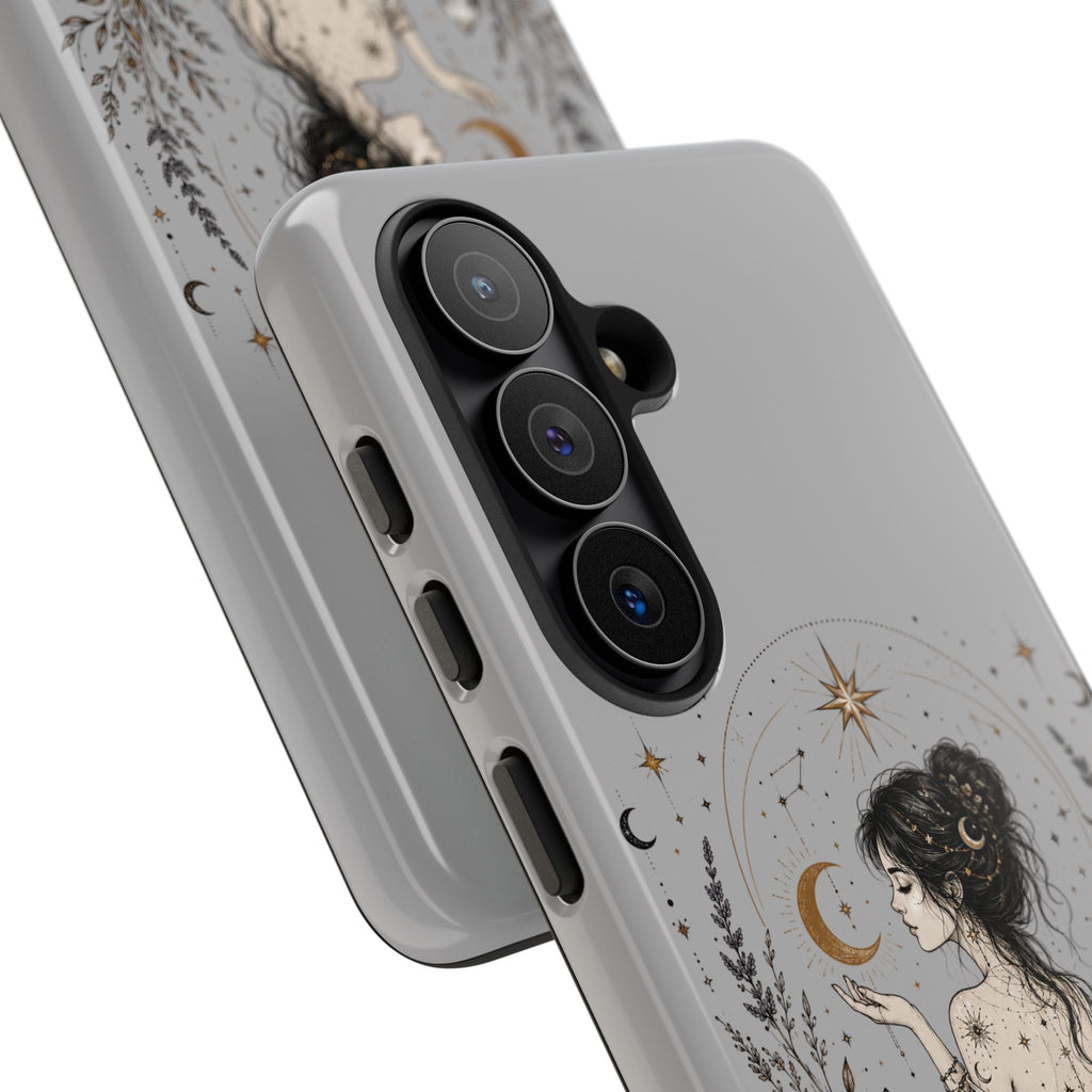 Celestial Witch Illustration Phone Case | Moon Magic, Crystals, Botanical