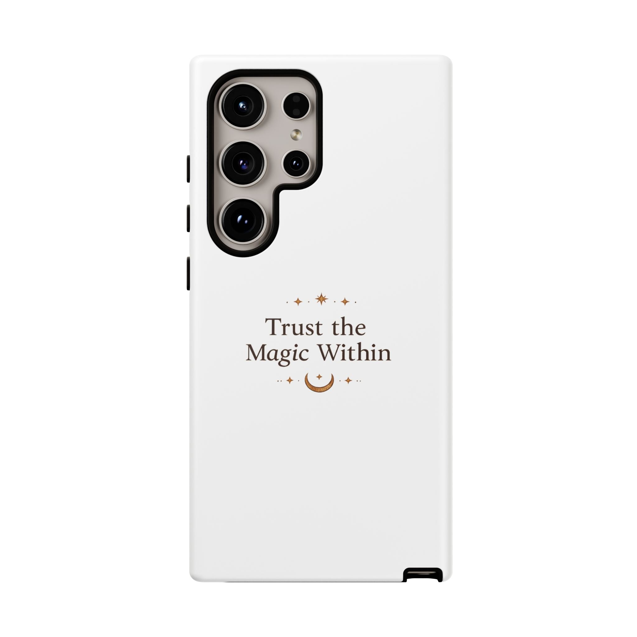 Trust the Magic Within phone case | inspirational moon stars design