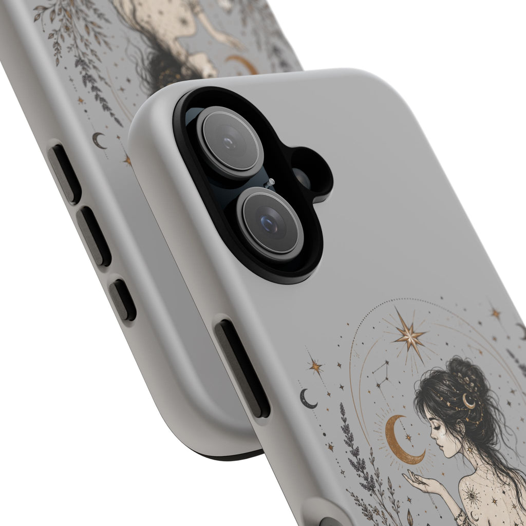 Celestial Witch Illustration Phone Case | Moon Magic, Crystals, Botanical