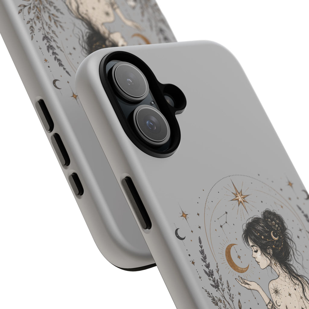 Celestial Witch Illustration Phone Case | Moon Magic, Crystals, Botanical