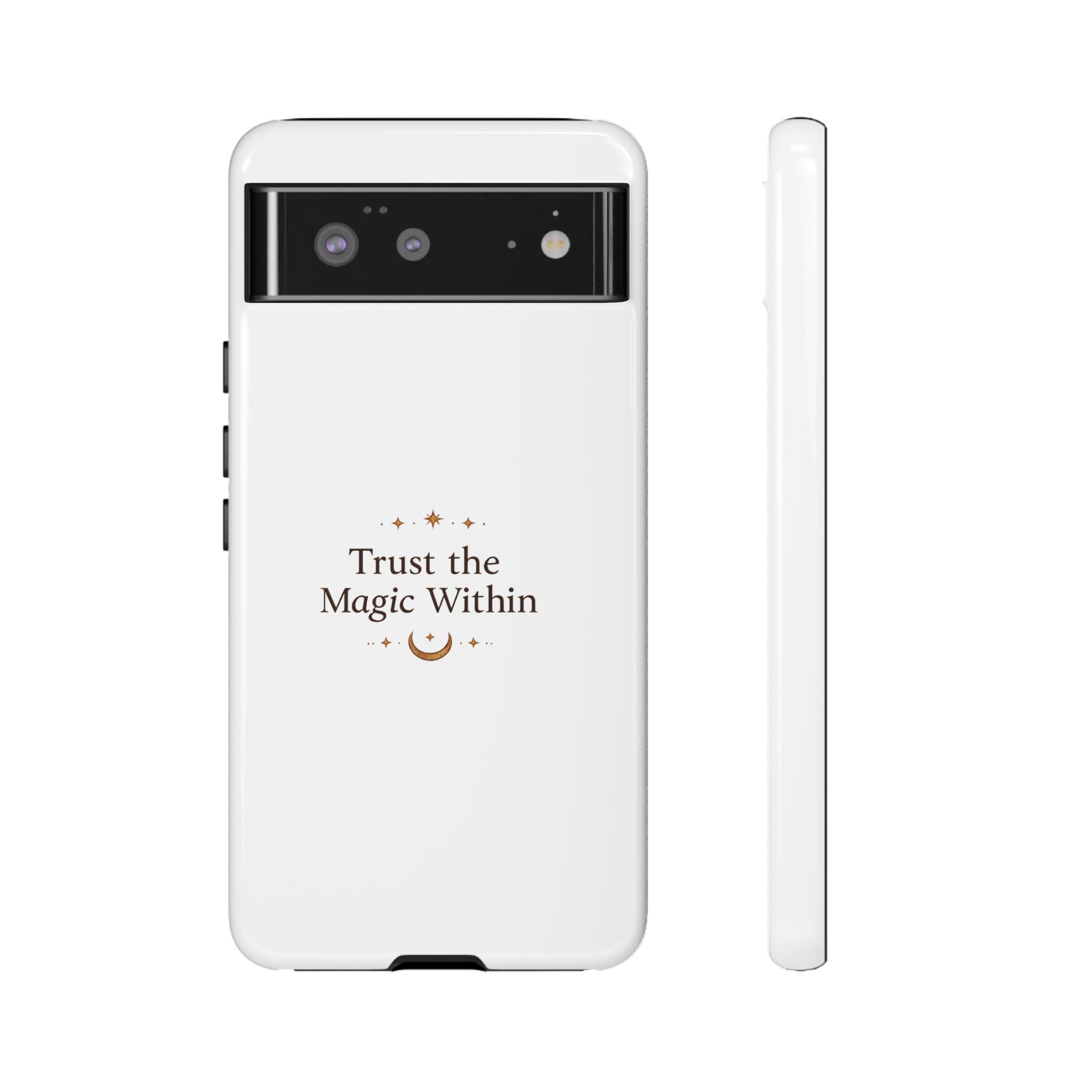 Trust the Magic Within phone case | inspirational moon stars design