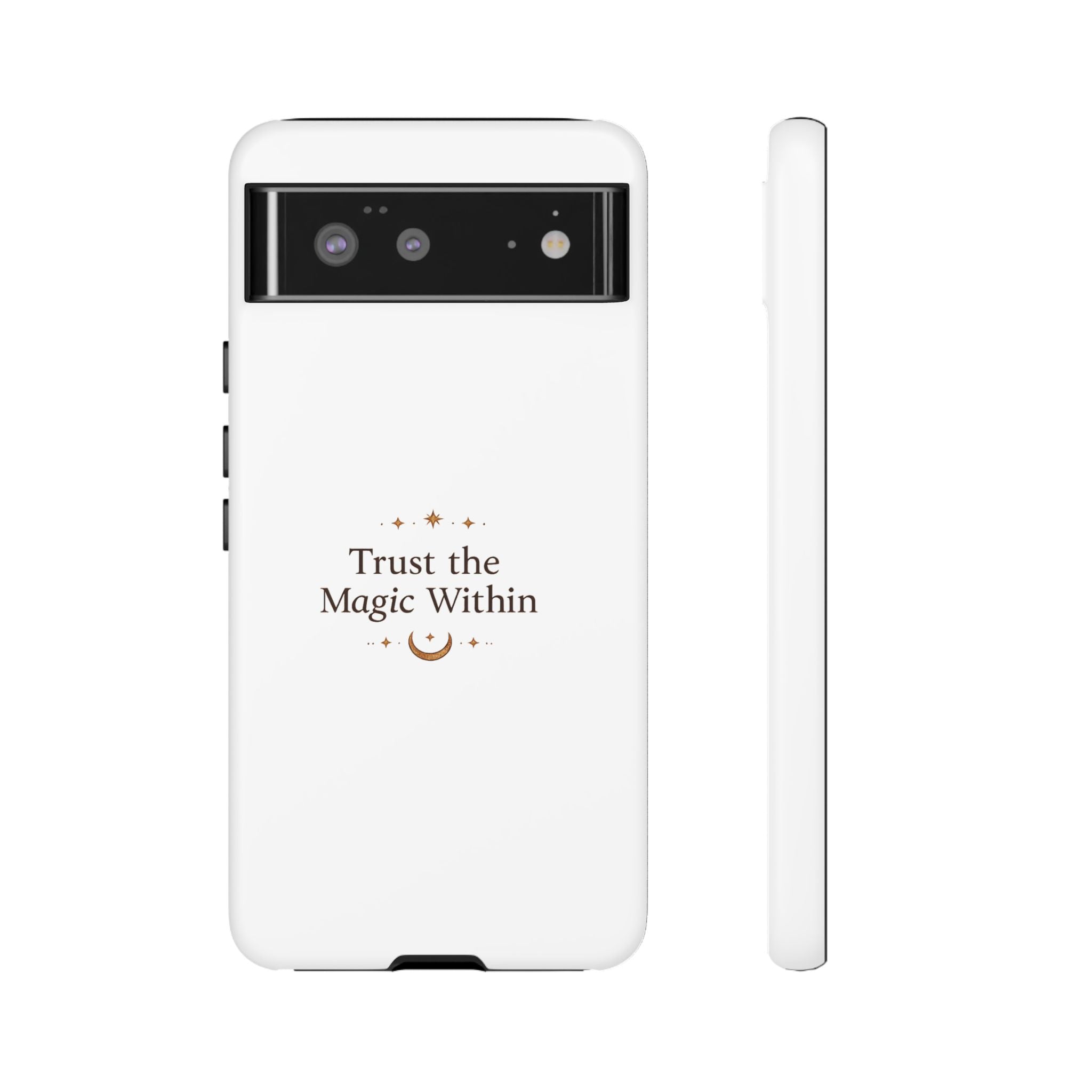 Trust the Magic Within phone case | inspirational moon stars design