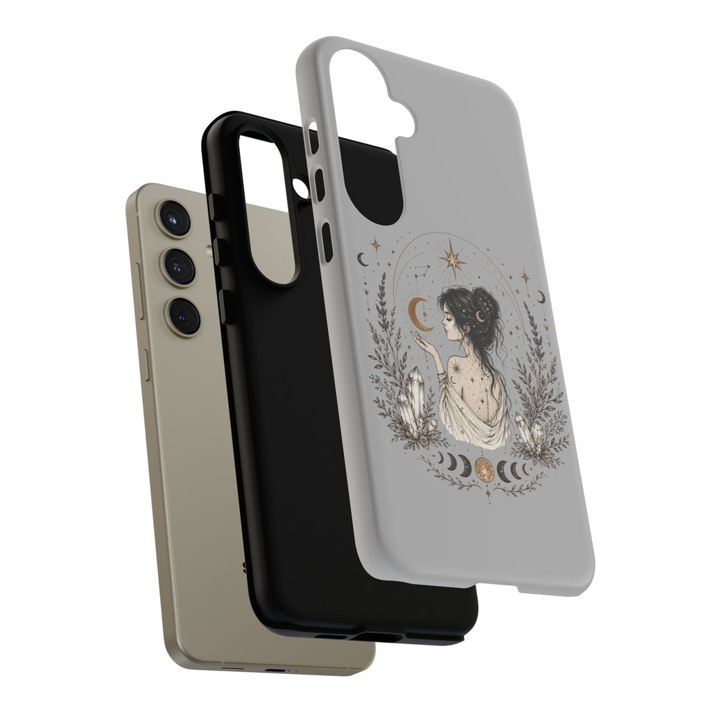 Celestial Witch Illustration Phone Case | Moon Magic, Crystals, Botanical