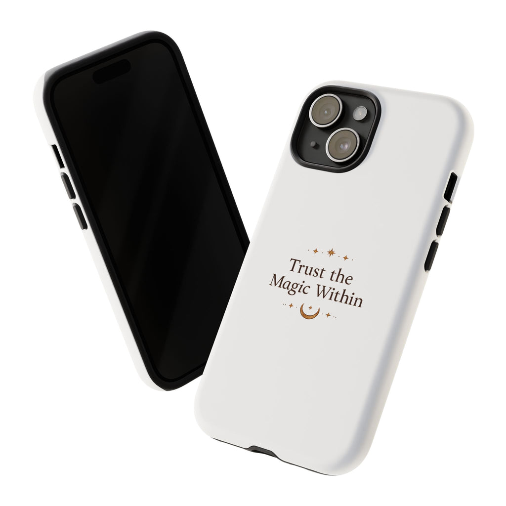 Trust the Magic Within phone case | inspirational moon stars design