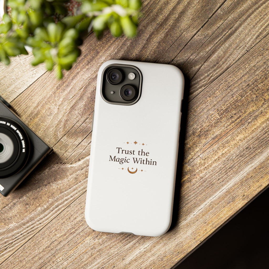 Trust the Magic Within phone case | inspirational moon stars design