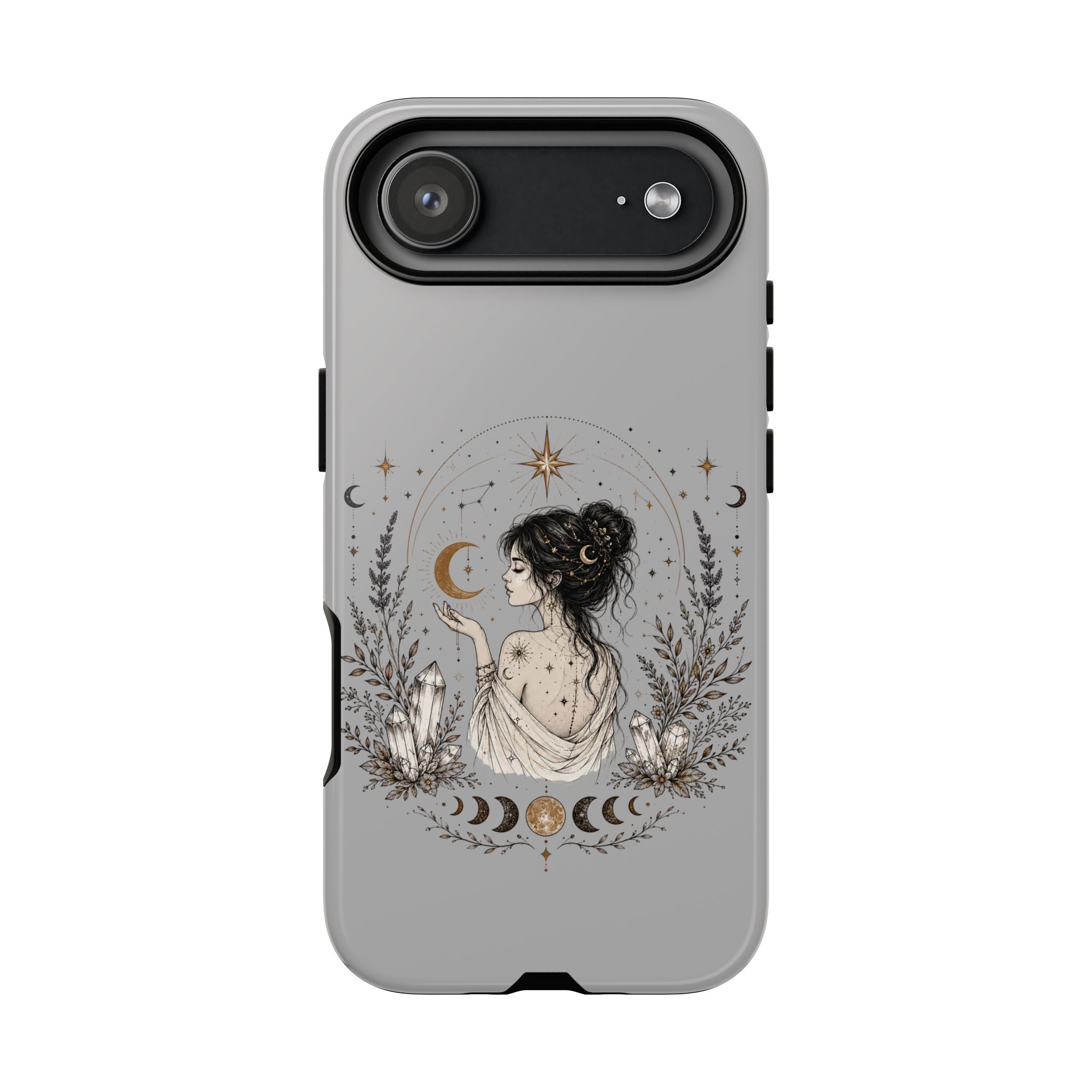 Celestial Witch Illustration Phone Case | Moon Magic, Crystals, Botanical