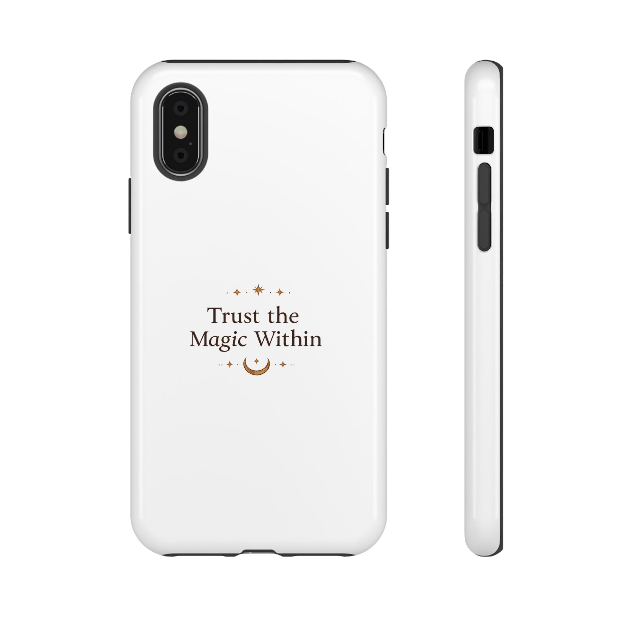 Trust the Magic Within phone case | inspirational moon stars design