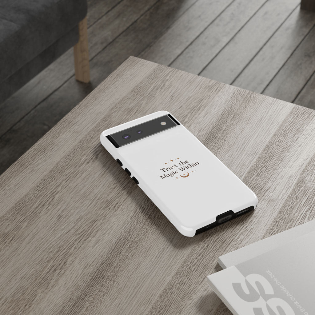 Trust the Magic Within phone case | inspirational moon stars design