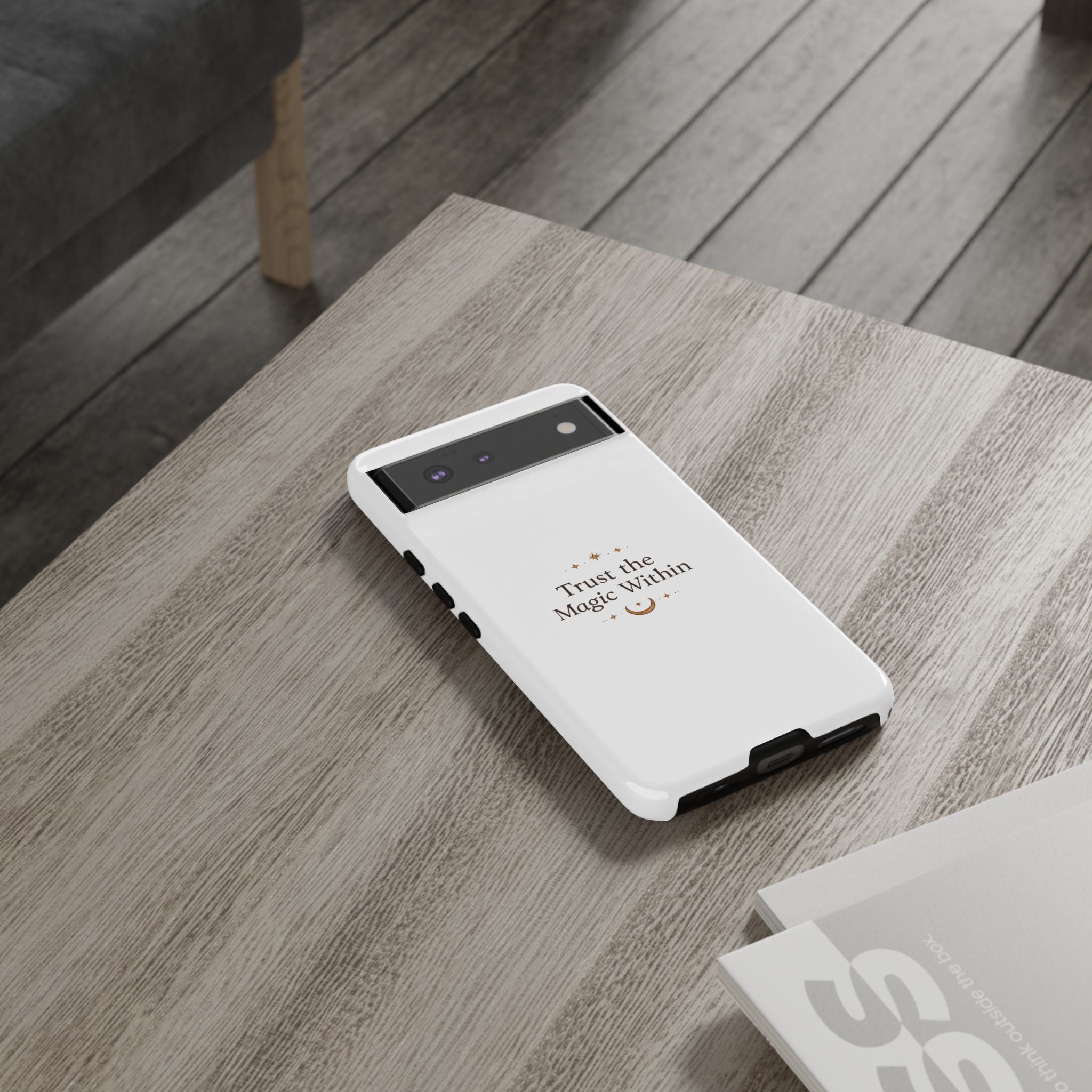 Trust the Magic Within phone case | inspirational moon stars design