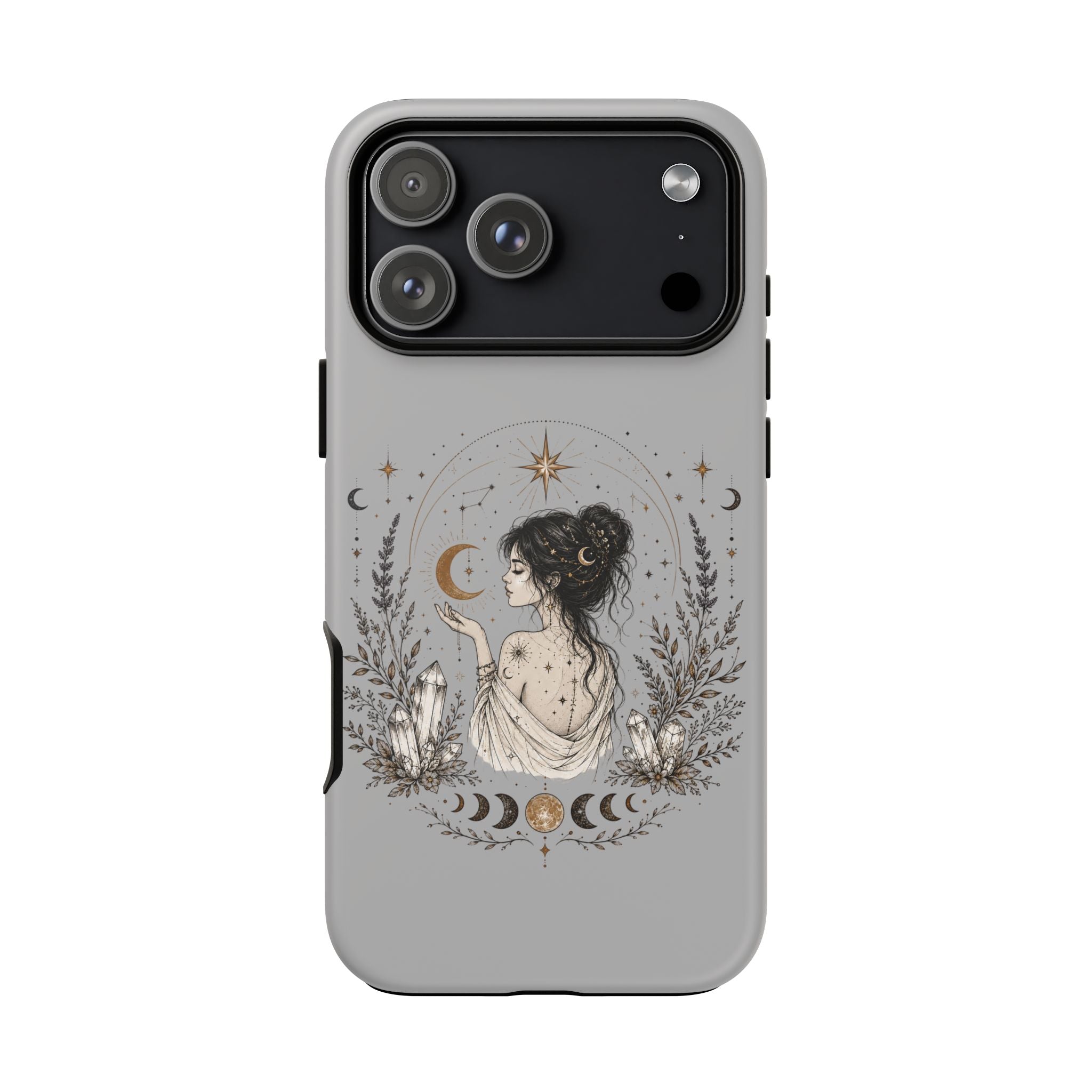 Celestial Witch Illustration Phone Case | Moon Magic, Crystals, Botanical