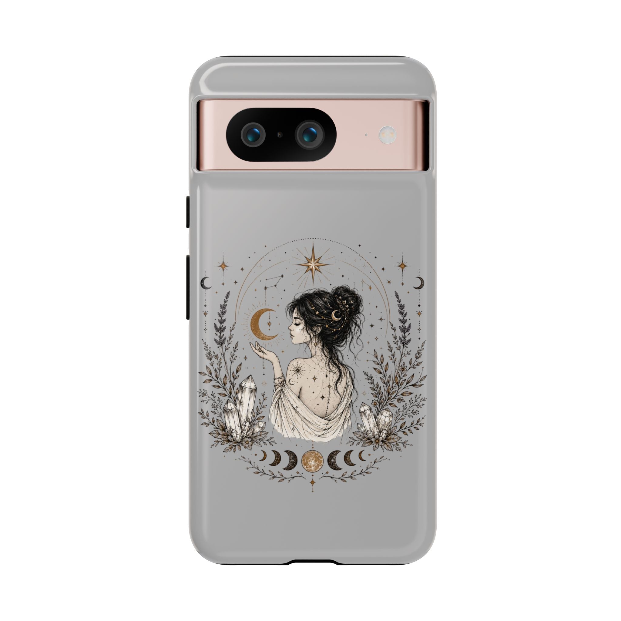Celestial Witch Illustration Phone Case | Moon Magic, Crystals, Botanical