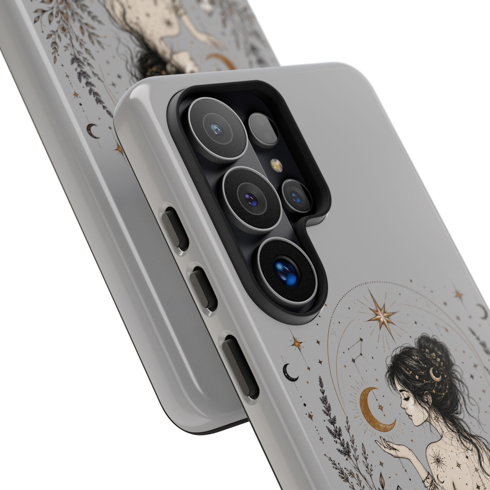 Celestial Witch Illustration Phone Case | Moon Magic, Crystals, Botanical