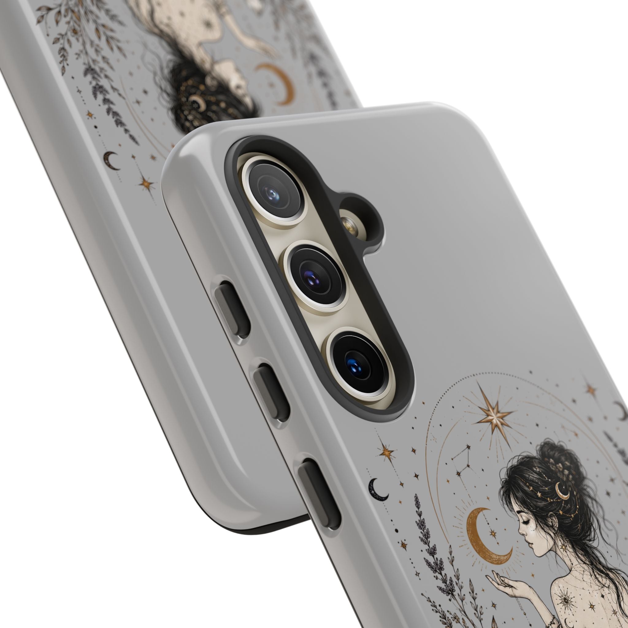 Celestial Witch Illustration Phone Case | Moon Magic, Crystals, Botanical