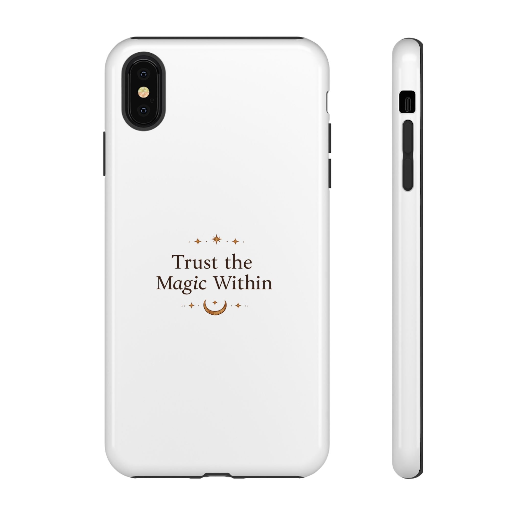Trust the Magic Within phone case | inspirational moon stars design