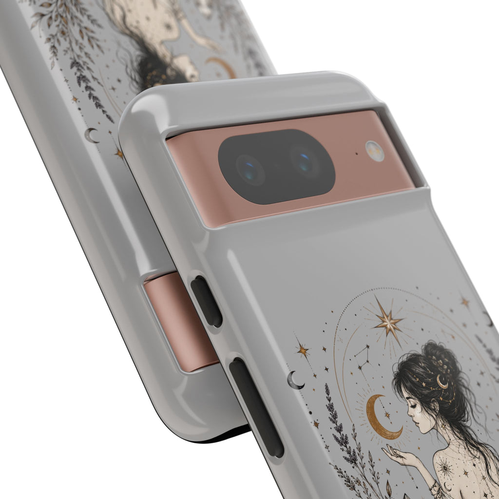 Celestial Witch Illustration Phone Case | Moon Magic, Crystals, Botanical