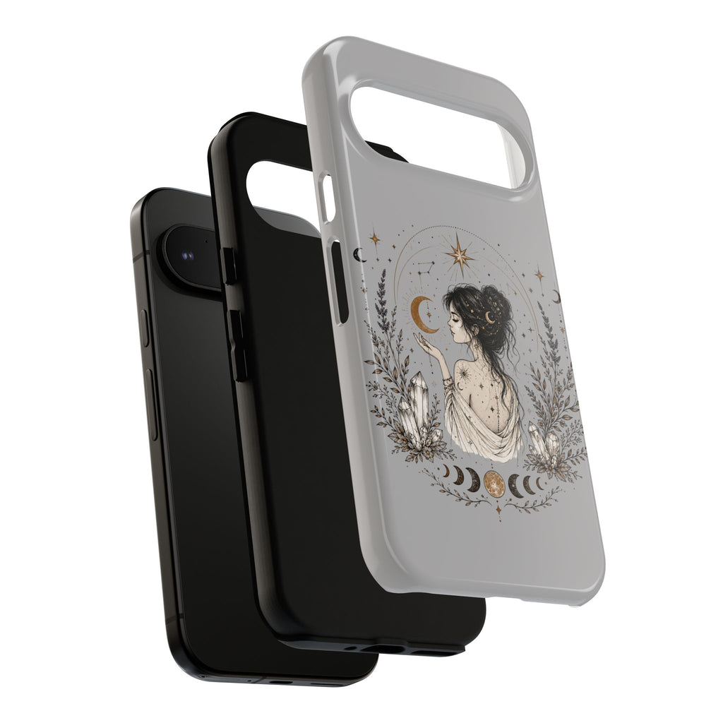 Celestial Witch Illustration Phone Case | Moon Magic, Crystals, Botanical