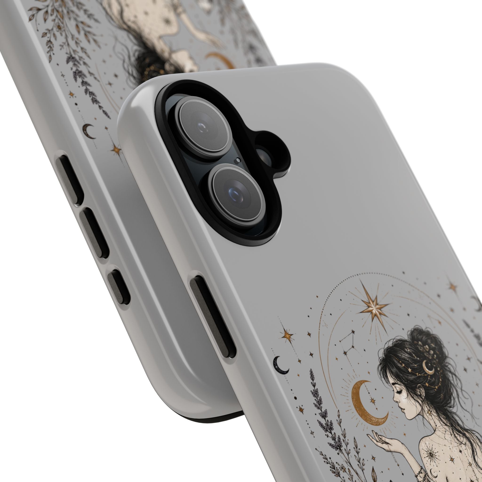 Celestial Witch Illustration Phone Case | Moon Magic, Crystals, Botanical