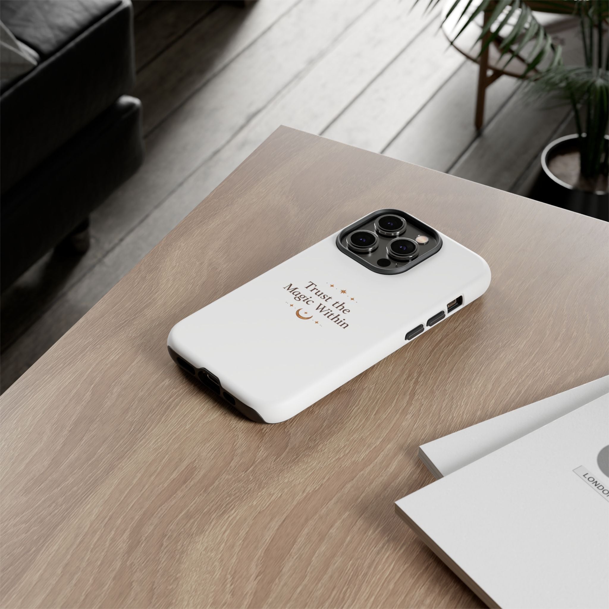 Trust the Magic Within phone case | inspirational moon stars design