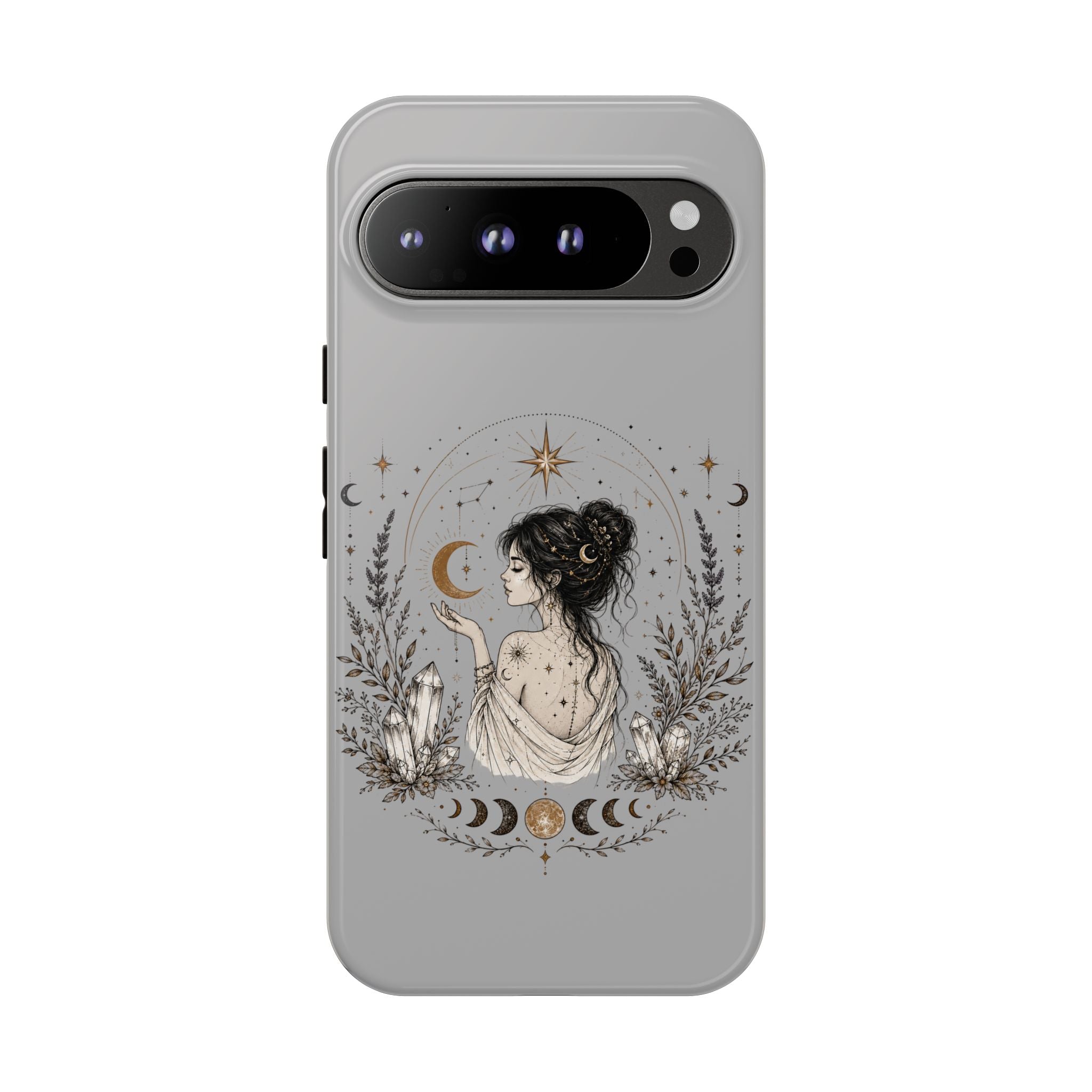 Celestial Witch Illustration Phone Case | Moon Magic, Crystals, Botanical