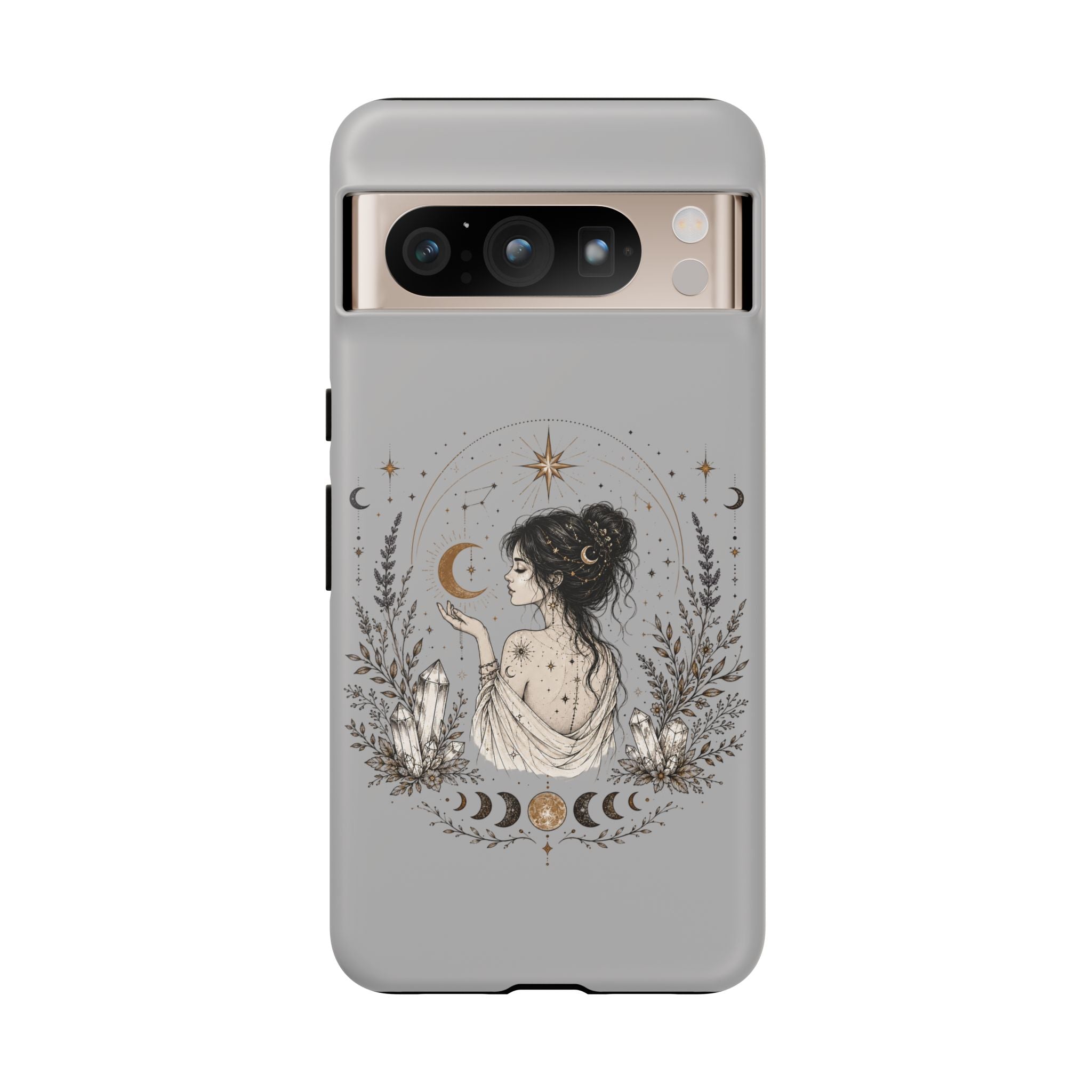 Celestial Witch Illustration Phone Case | Moon Magic, Crystals, Botanical