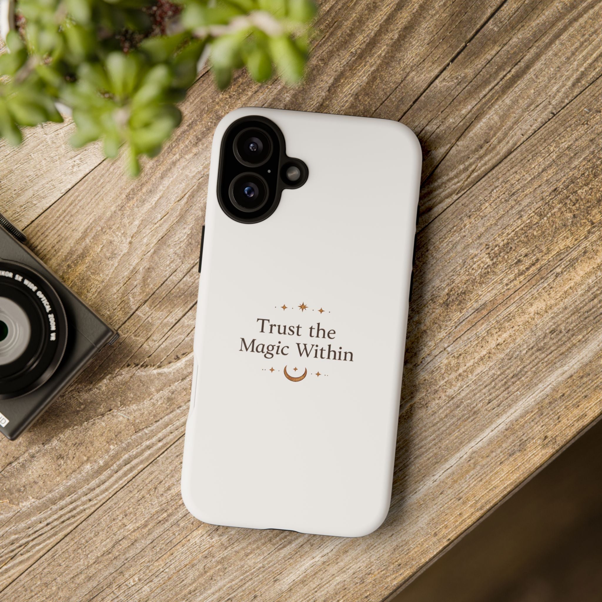 Trust the Magic Within phone case | inspirational moon stars design