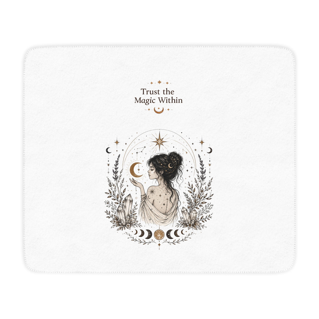 Trust the Magic Within | spiritual moon witch | Tan Sherpa Blanket