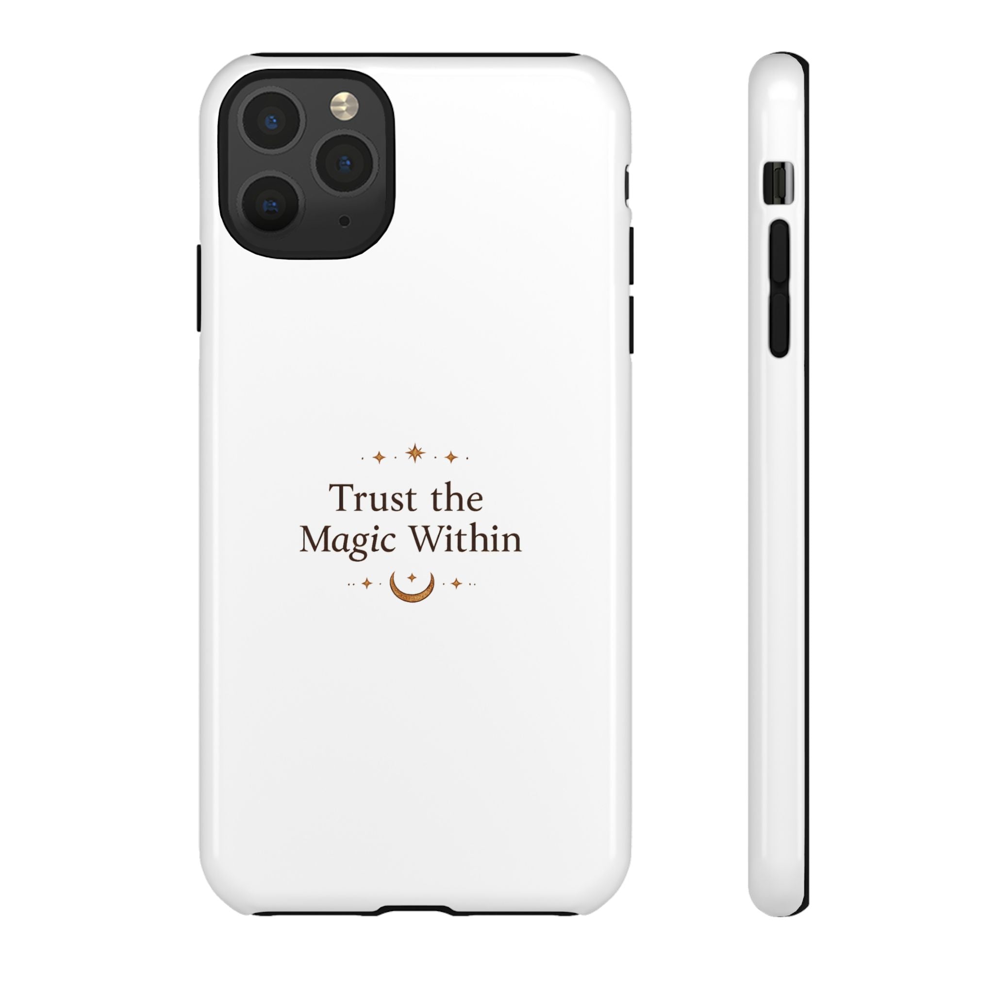 Trust the Magic Within phone case | inspirational moon stars design