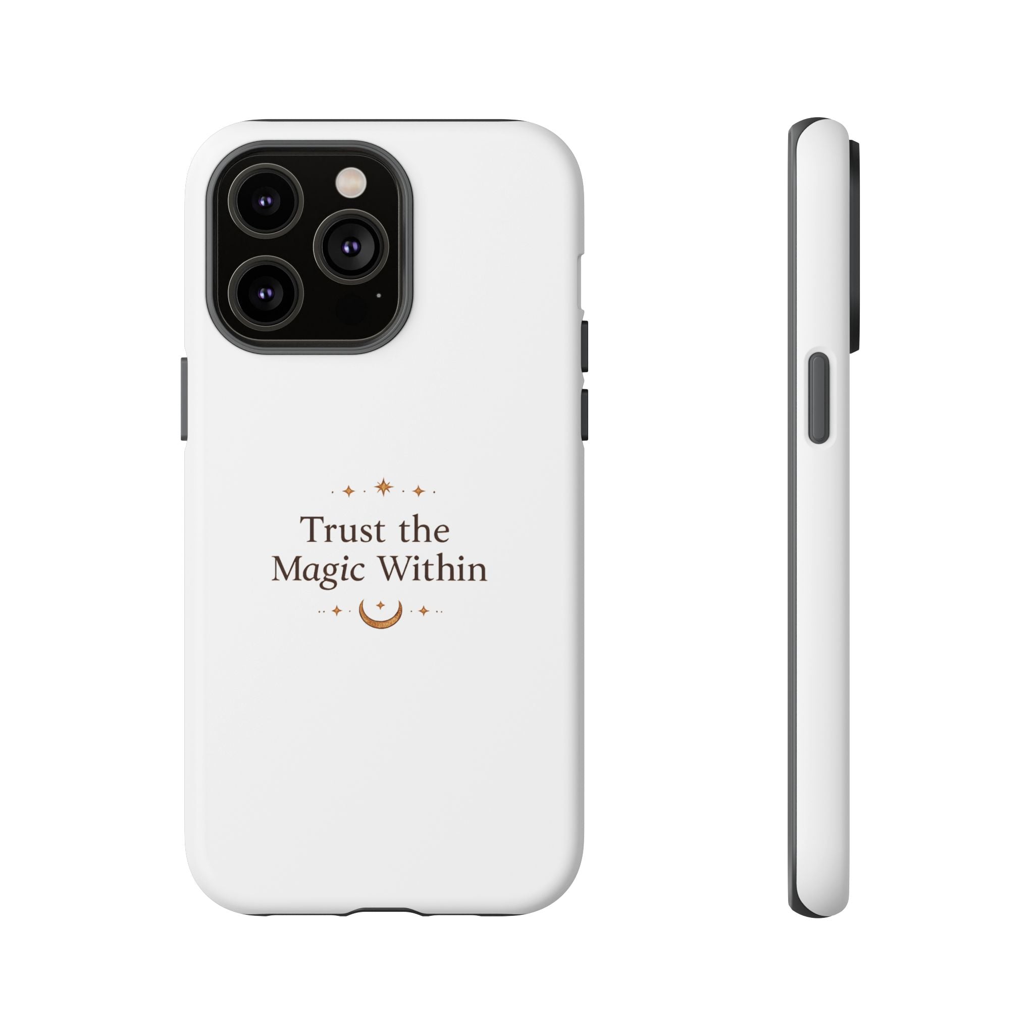 Trust the Magic Within phone case | inspirational moon stars design