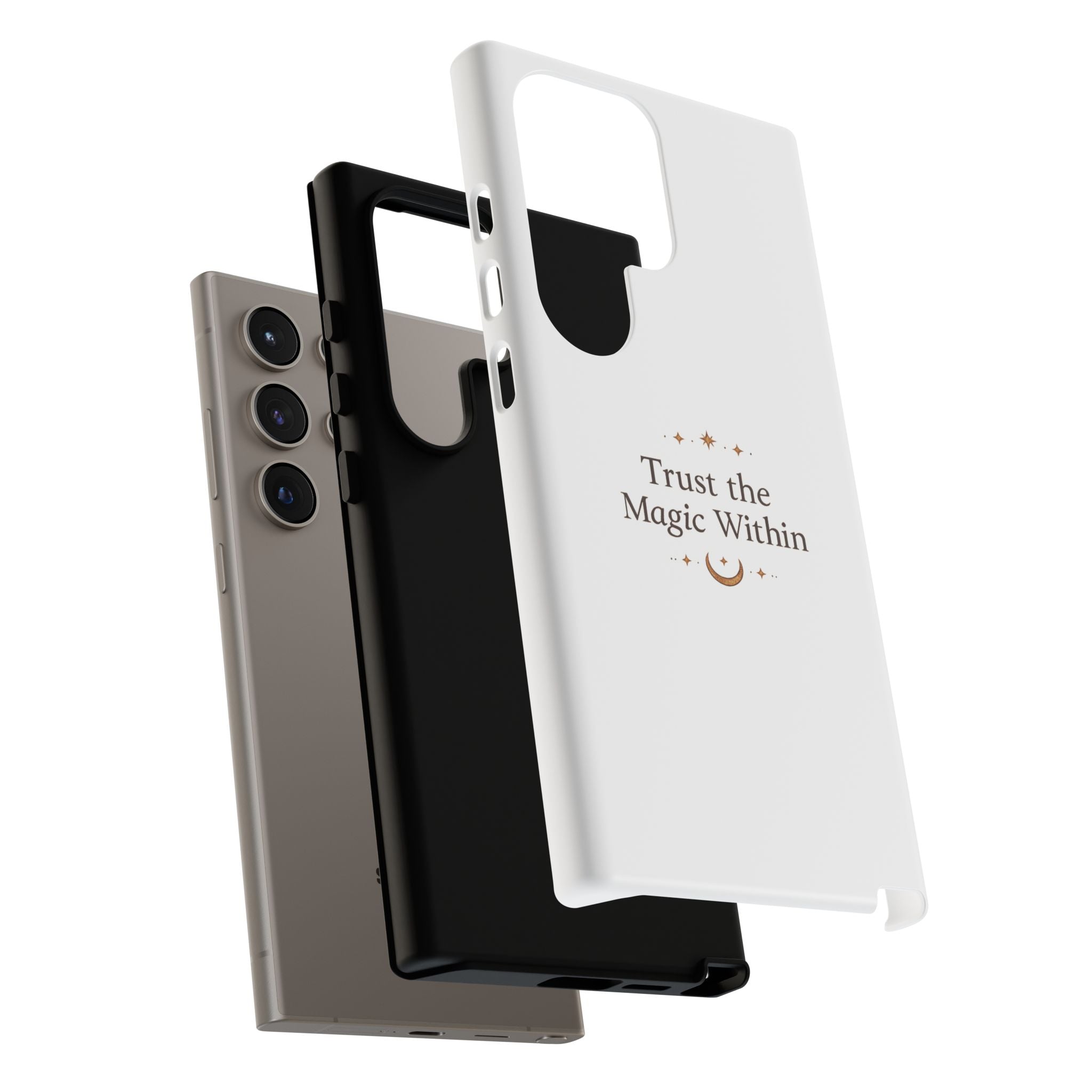Trust the Magic Within phone case | inspirational moon stars design