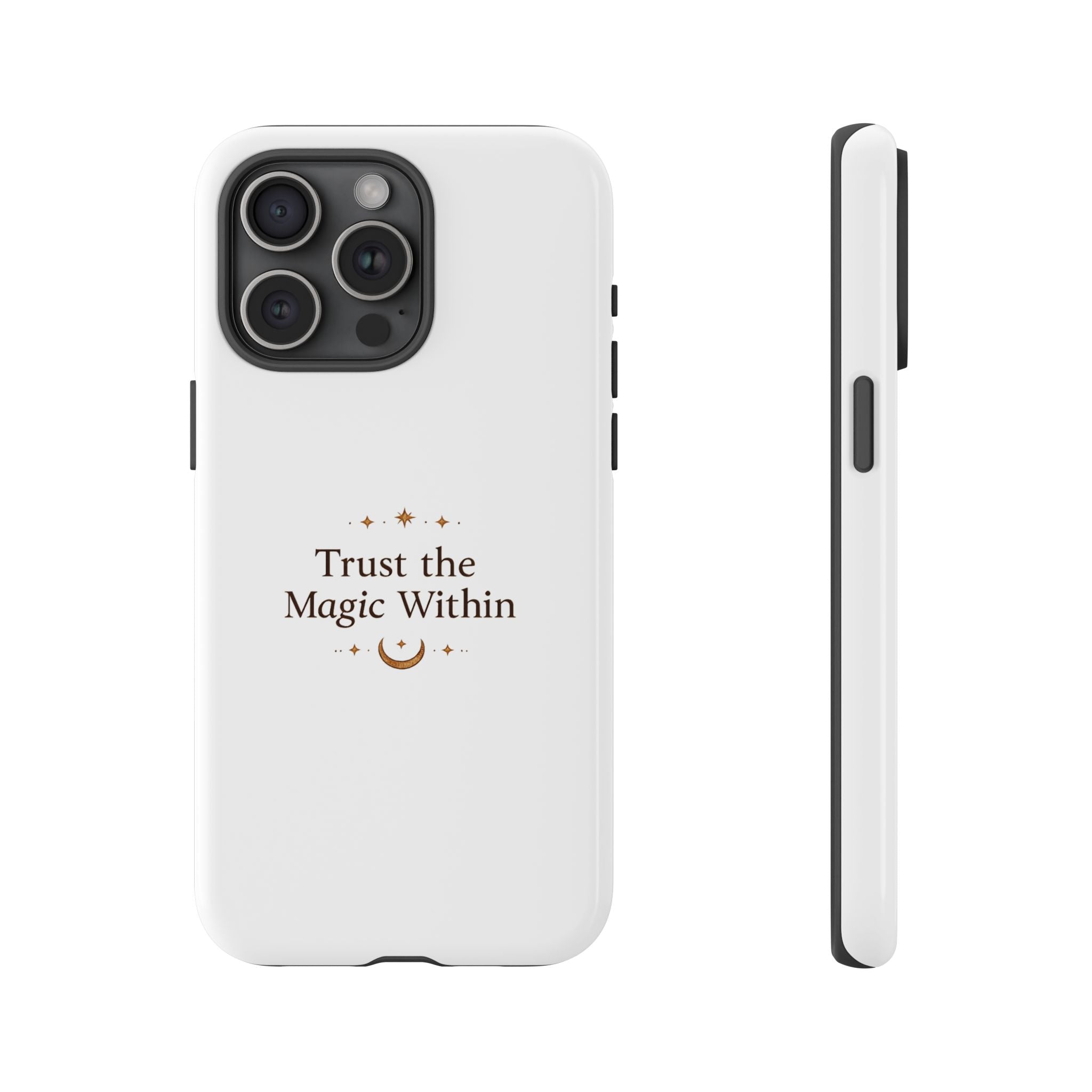 Trust the Magic Within phone case | inspirational moon stars design
