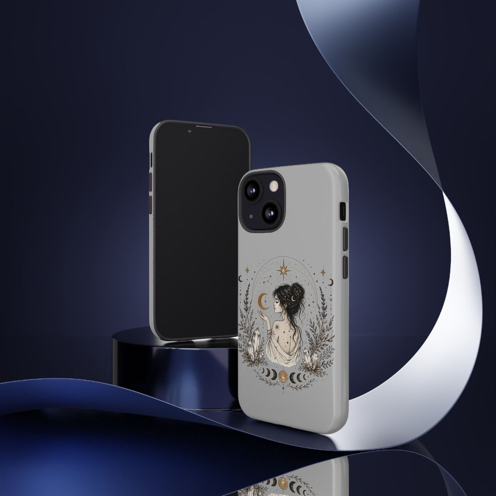 Celestial Witch Illustration Phone Case | Moon Magic, Crystals, Botanical