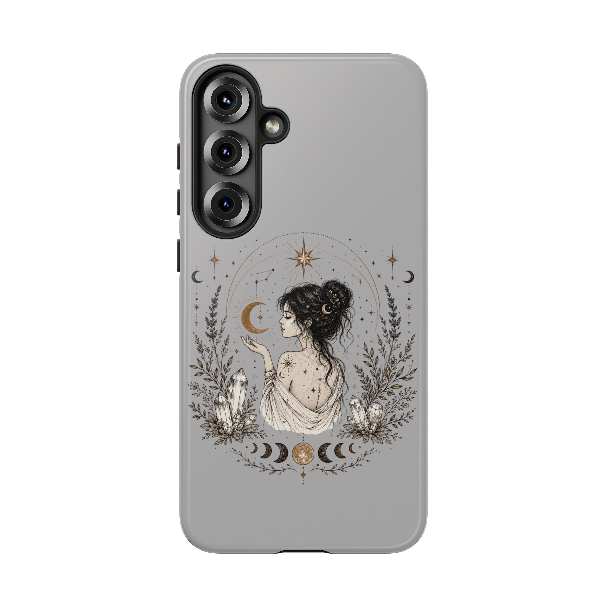 Celestial Witch Illustration Phone Case | Moon Magic, Crystals, Botanical