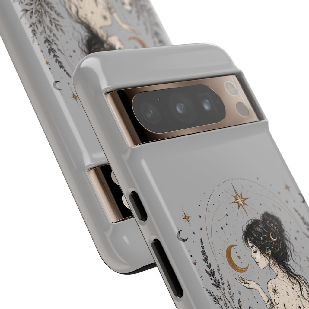 Celestial Witch Illustration Phone Case | Moon Magic, Crystals, Botanical