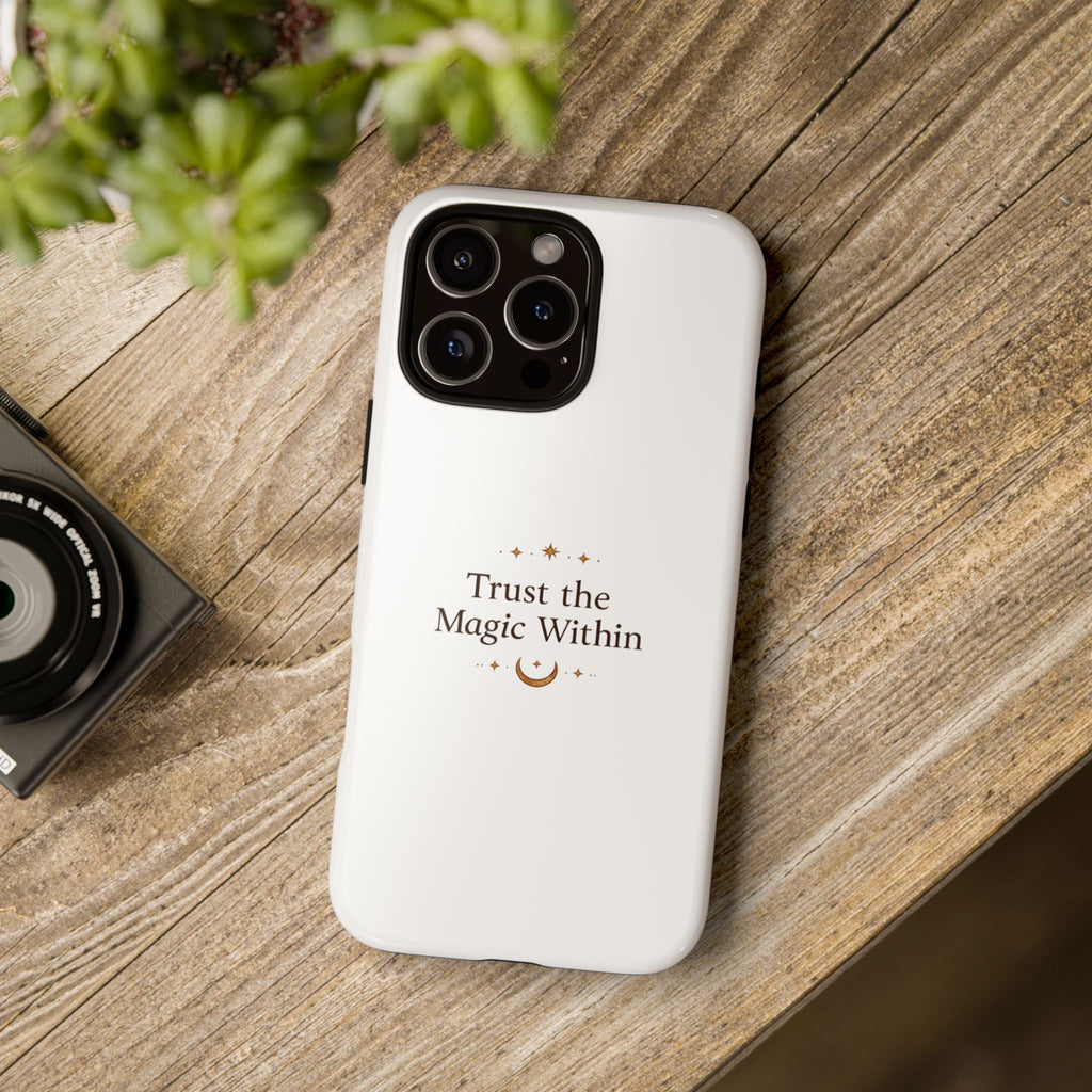 Trust the Magic Within phone case | inspirational moon stars design
