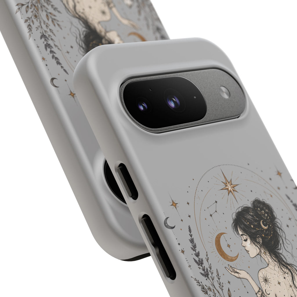 Celestial Witch Illustration Phone Case | Moon Magic, Crystals, Botanical