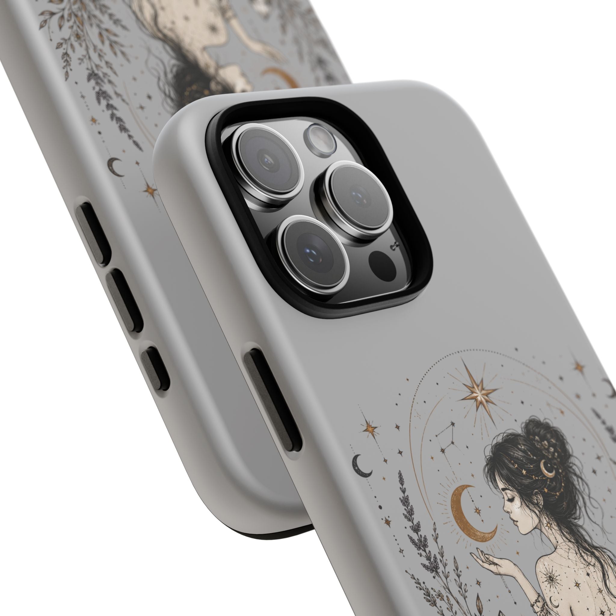 Celestial Witch Illustration Phone Case | Moon Magic, Crystals, Botanical
