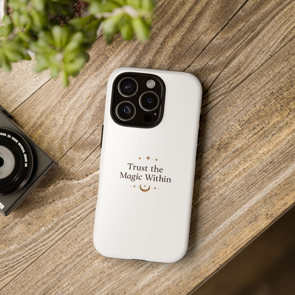 Trust the Magic Within phone case | inspirational moon stars design